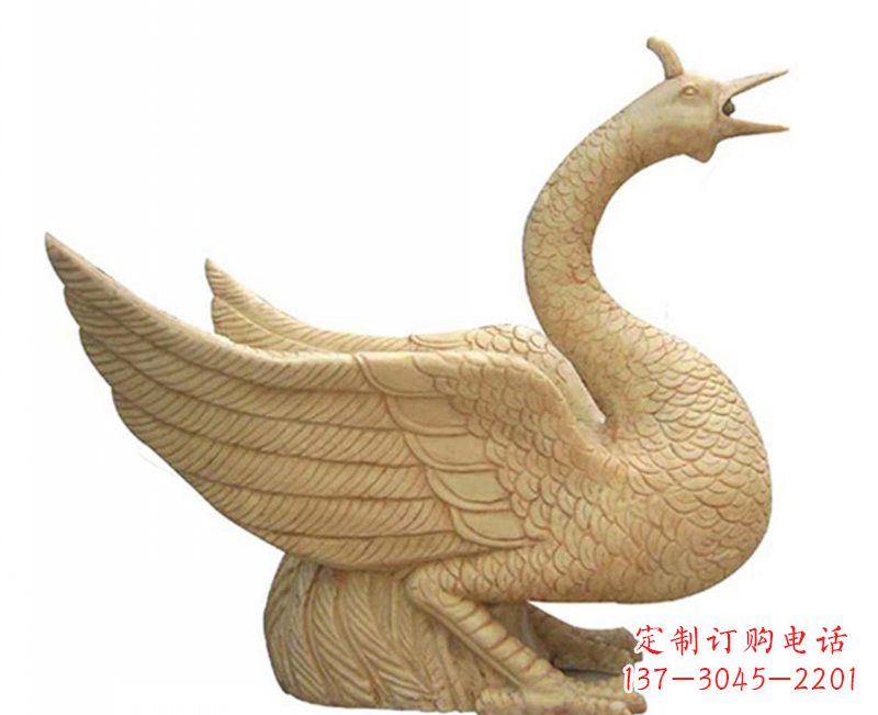 公园喷水凤凰石雕