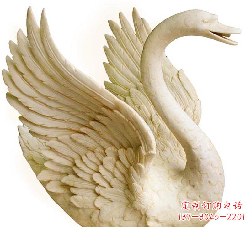 公园喷水天鹅石雕