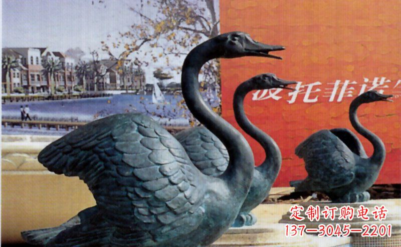 公园青铜天鹅动物铜雕 公园青铜天鹅动物铜雕