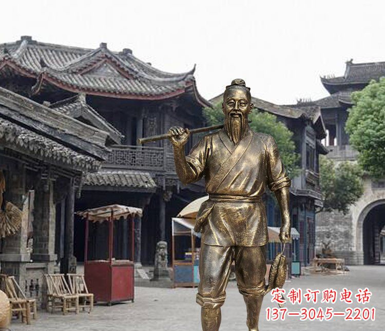 中领雕塑典雅渔夫铜雕 中领雕塑典雅渔夫铜雕