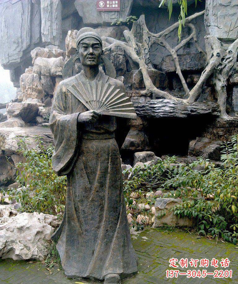 公园诗人杜甫古代人物铜雕