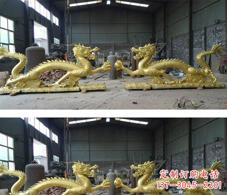 公园双龙戏珠铜雕