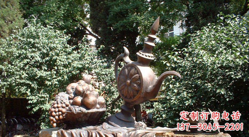 公园水壶水杯景观铜雕