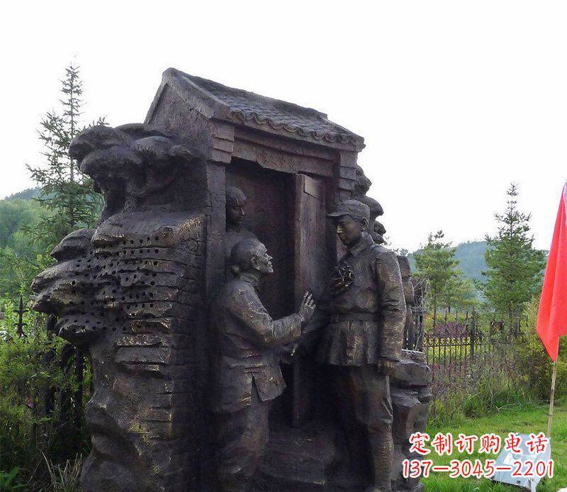 公园送儿子去当兵小品铜雕