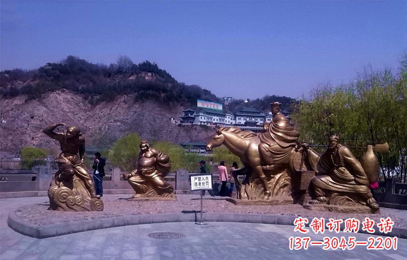公园唐僧师徒小品铜雕