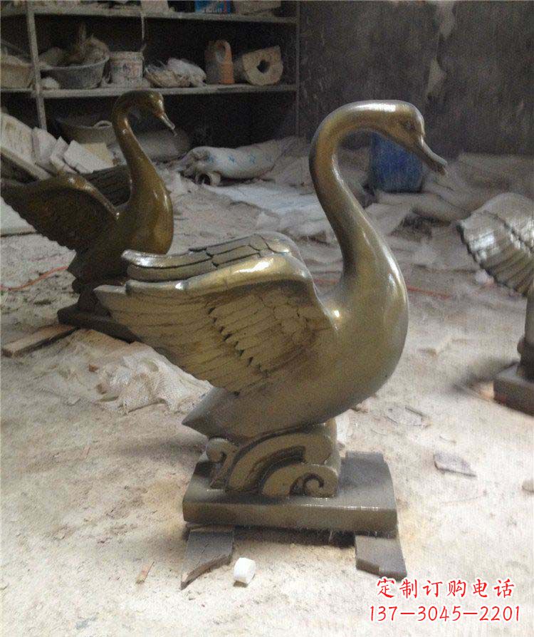 公园天鹅动物铜雕