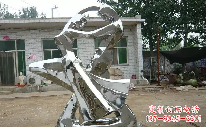 公园跳舞不-锈-钢-雕-塑- (2)
