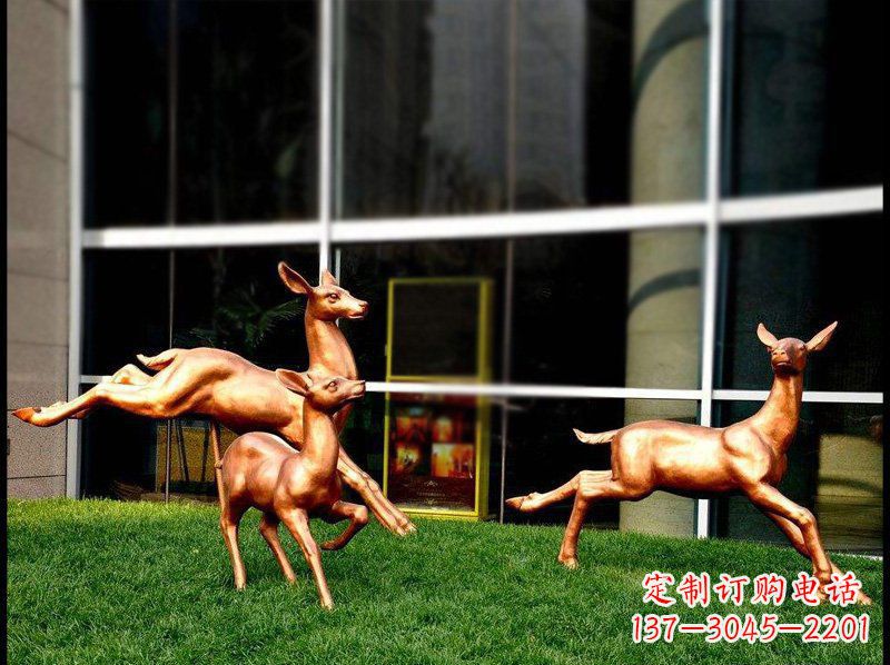 精美青铜动物雕塑——小鹿奔跑 精美青铜动物雕塑——小鹿奔跑