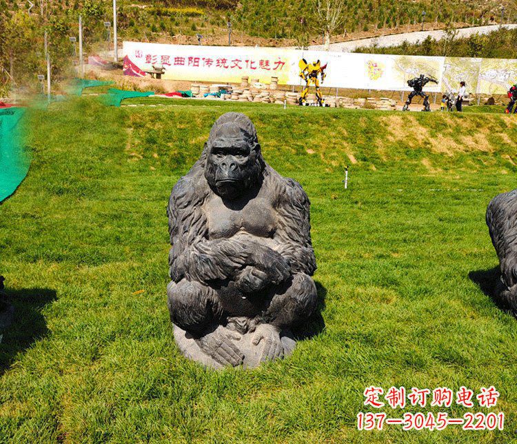 公园铜雕大猩猩动物雕塑