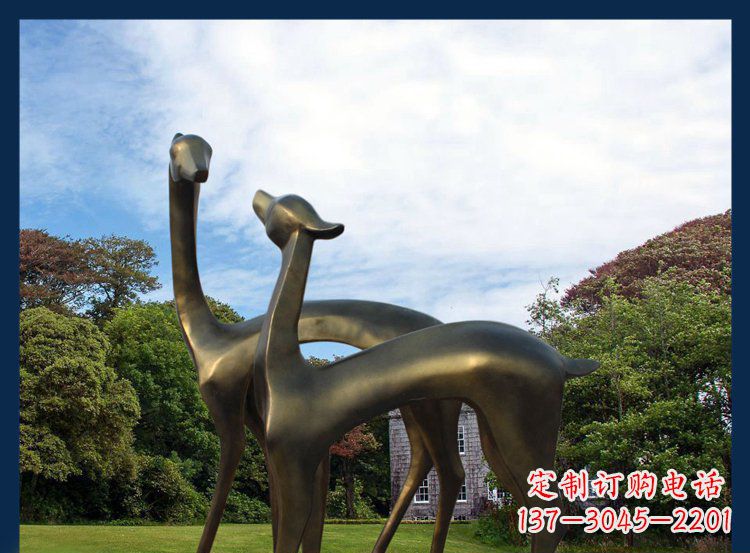 公园铜雕金属小鹿动物雕塑 公园铜雕金属小鹿动物雕塑