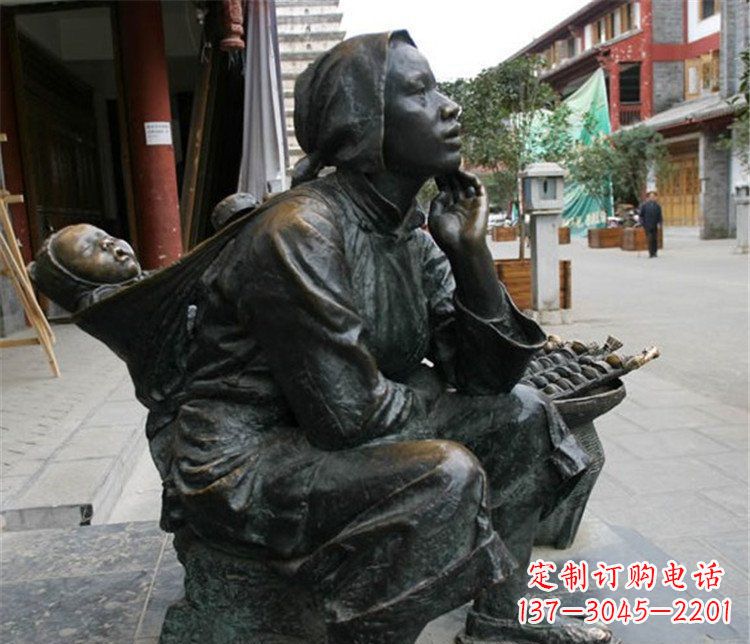 公园铜雕母子人物雕塑 公园铜雕母子人物雕塑