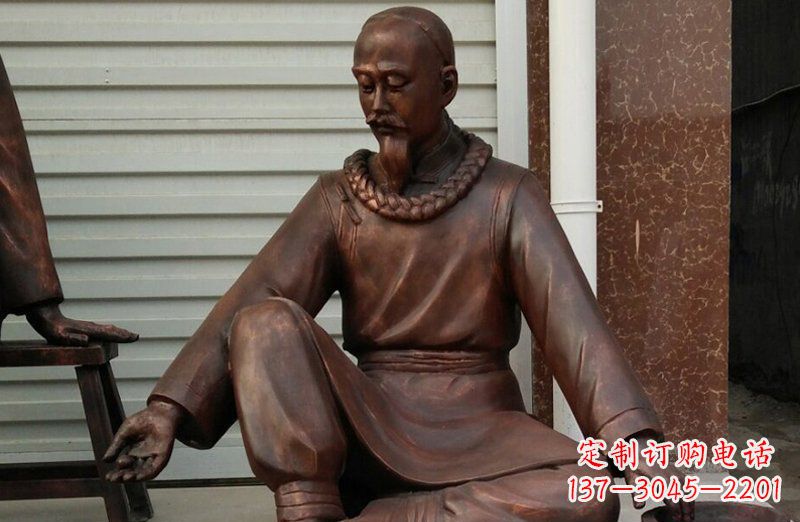 公园铜雕算命先生人物雕塑