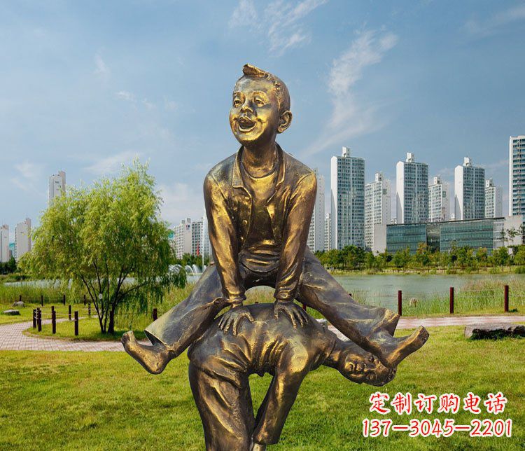 中领雕塑铜质经典跳马蹲人雕塑 中领雕塑铜质经典跳马蹲人雕塑