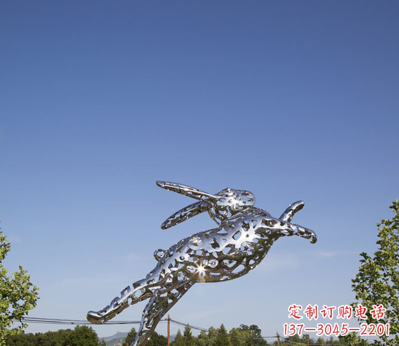 公园兔子雕塑不锈钢