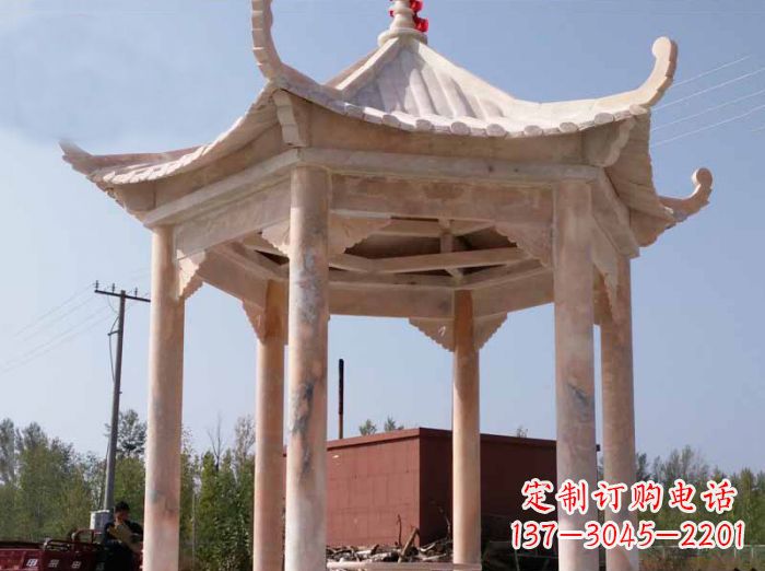 红六角凉亭雕塑 红六角凉亭雕塑
