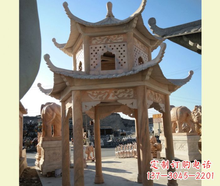 中式双层石雕凉亭 中式双层石雕凉亭