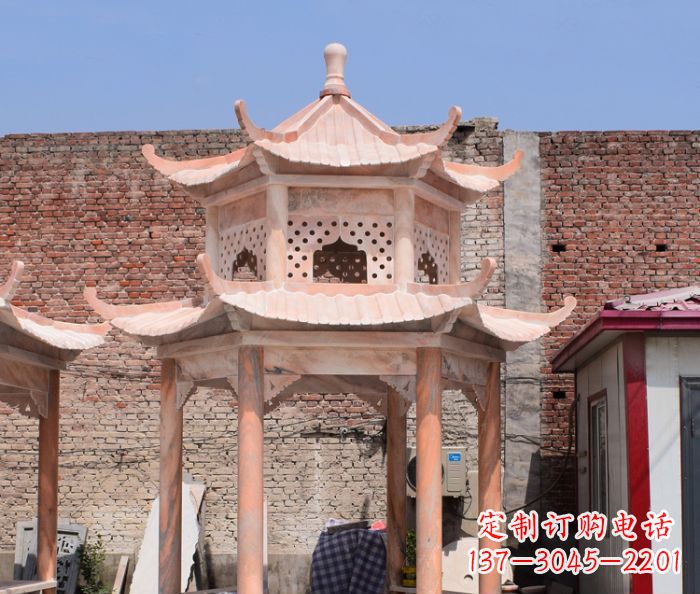 凉亭雕塑 - 公园/晚霞/中式/六角/双层/石雕/凉亭 凉亭雕塑 - 公园/晚霞/中式/六角/双层/石雕/凉亭