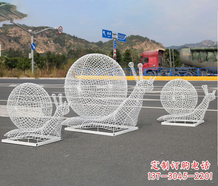 公园蜗牛镂空不-锈-钢-雕-塑-