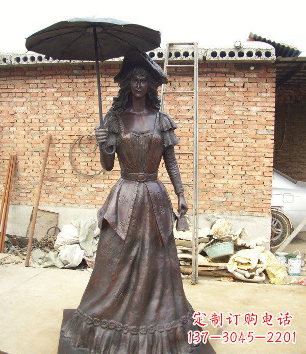 公园西洋美女人物铜雕