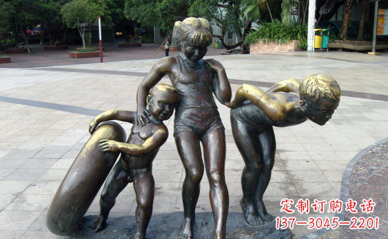 浪漫情怀小孩铜雕 浪漫情怀小孩铜雕
