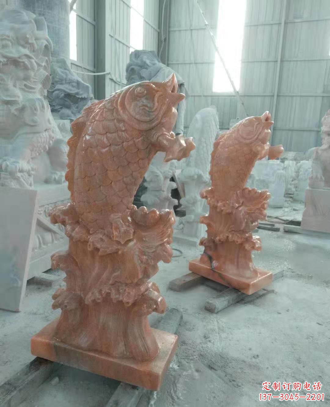 公园小区企业喷水鱼石雕