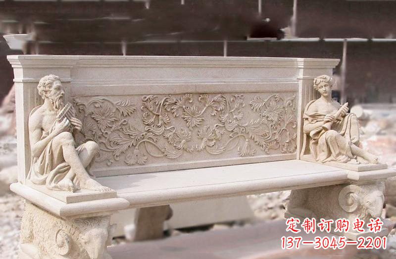 公园小区西方人物石椅