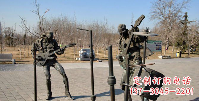 公园摇滚演奏小品景观铜雕