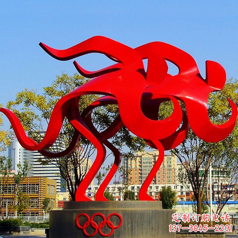 公园园林抽象运动人物奔跑雕塑