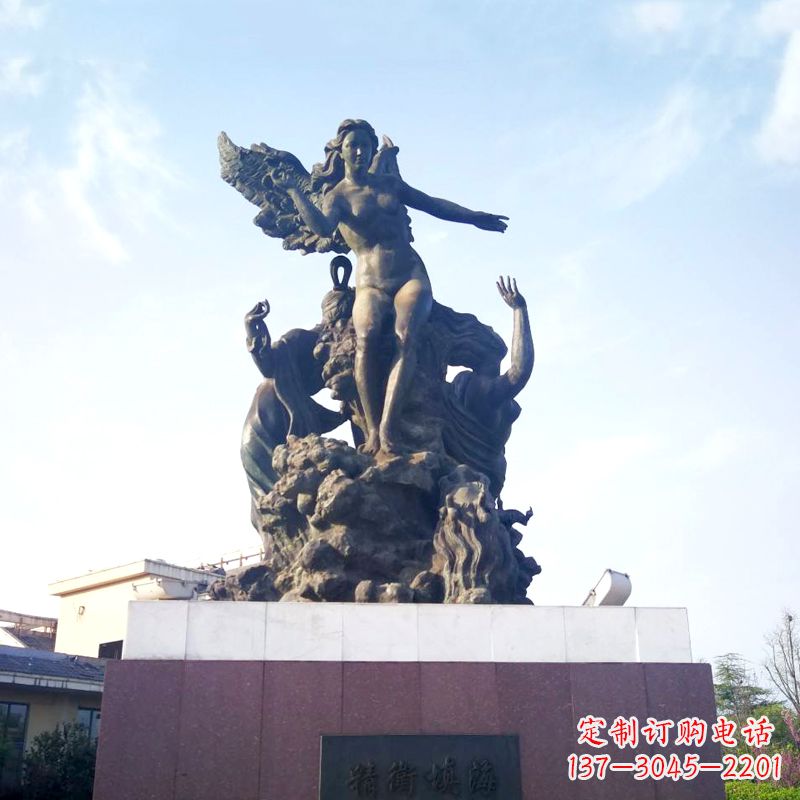 公园园林神话传说“精卫填海”景观雕塑