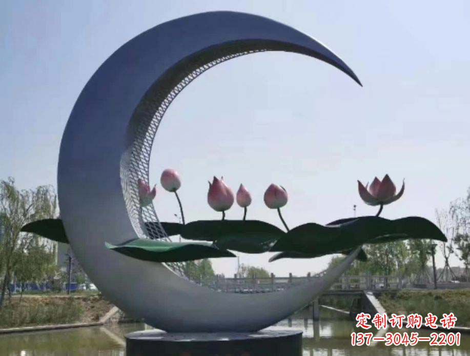 不锈钢月亮景观装饰雕塑 不锈钢月亮景观装饰雕塑