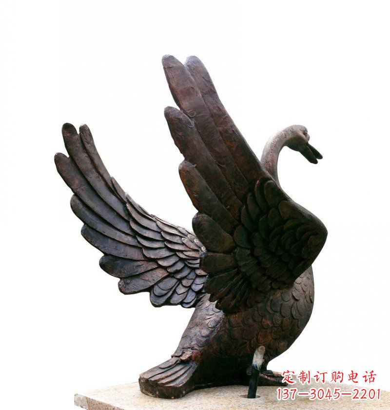 天鹅雕塑 - 公园/展翅/天鹅/动物/铜雕 天鹅雕塑 - 公园/展翅/天鹅/动物/铜雕