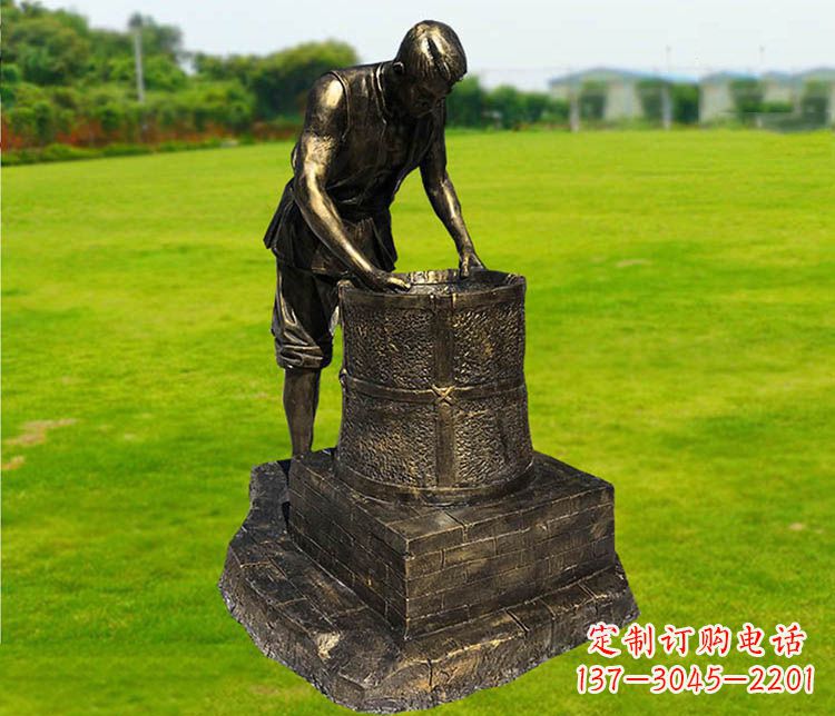 公园制茶人物铜雕2
