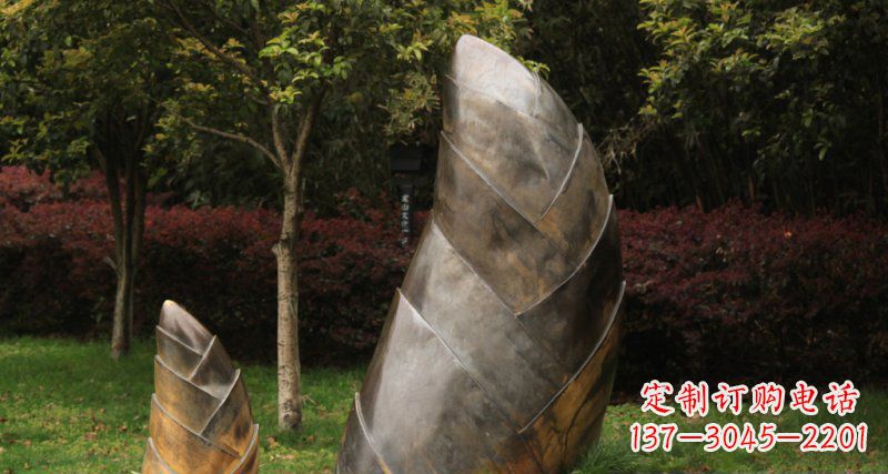 公园竹笋景观铜雕