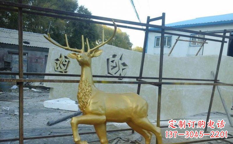 公园铸铜羚羊动物铜雕