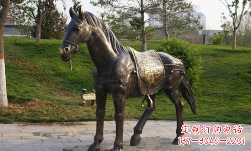公园铸铜马