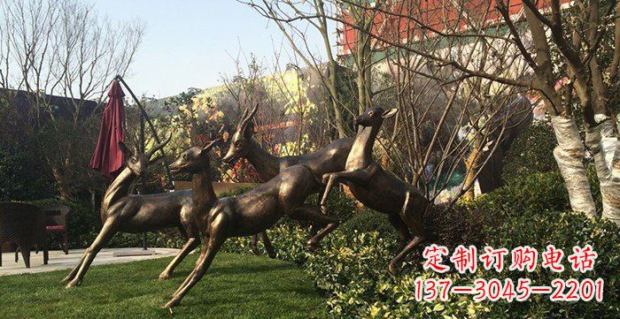 公园铸铜小鹿动物铜雕 (3)