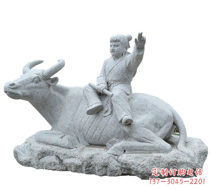 牧童牛石雕塑,实现公园优雅美观 牧童牛石雕塑,实现公园优雅美观