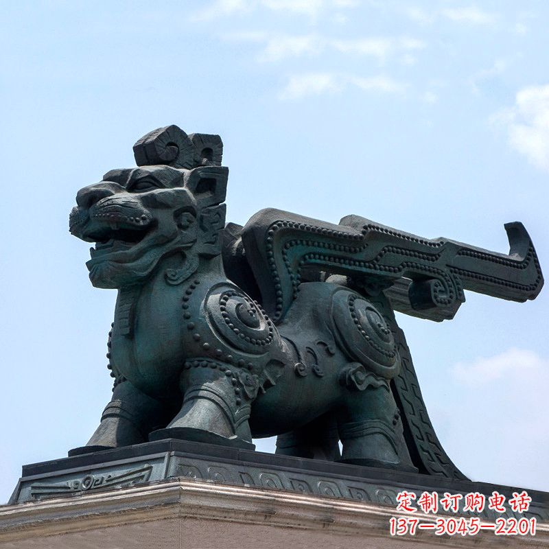公正獬豸铜雕-光明天下神兽动物景观雕塑