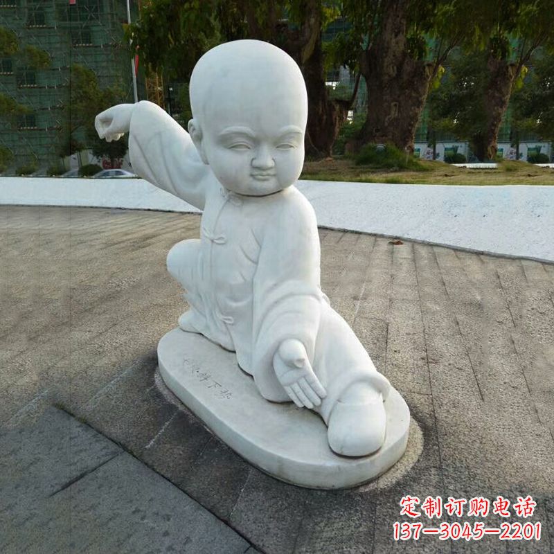 功夫和尚汉白玉石雕