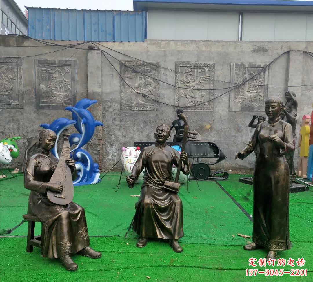 古代广场小品戏曲人物雕塑