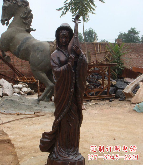 古代美女公园人物铜雕 (2)