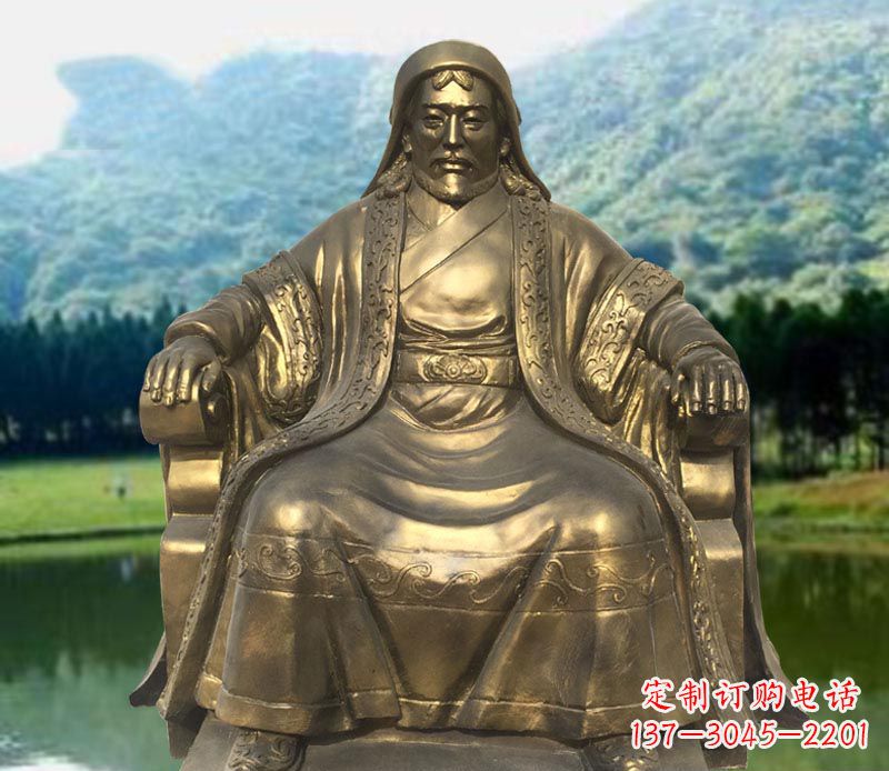 古代名人成吉思汗铜雕2