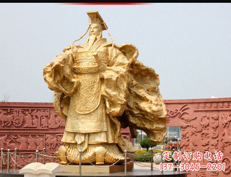 古代名人汉武帝铜雕