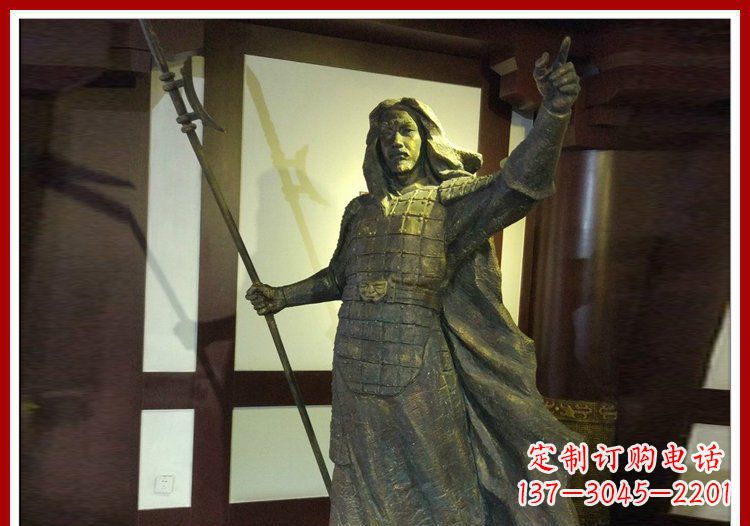 古代名人吕布铜雕 (2)