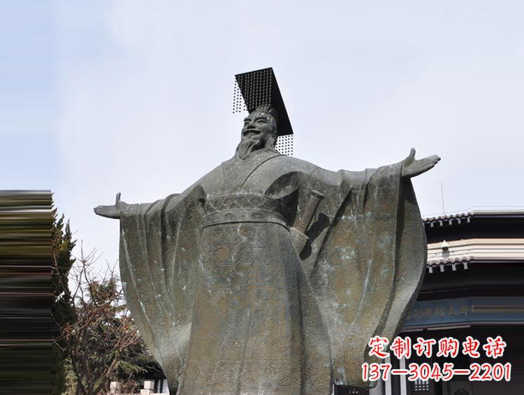 古代名人秦始皇铜雕