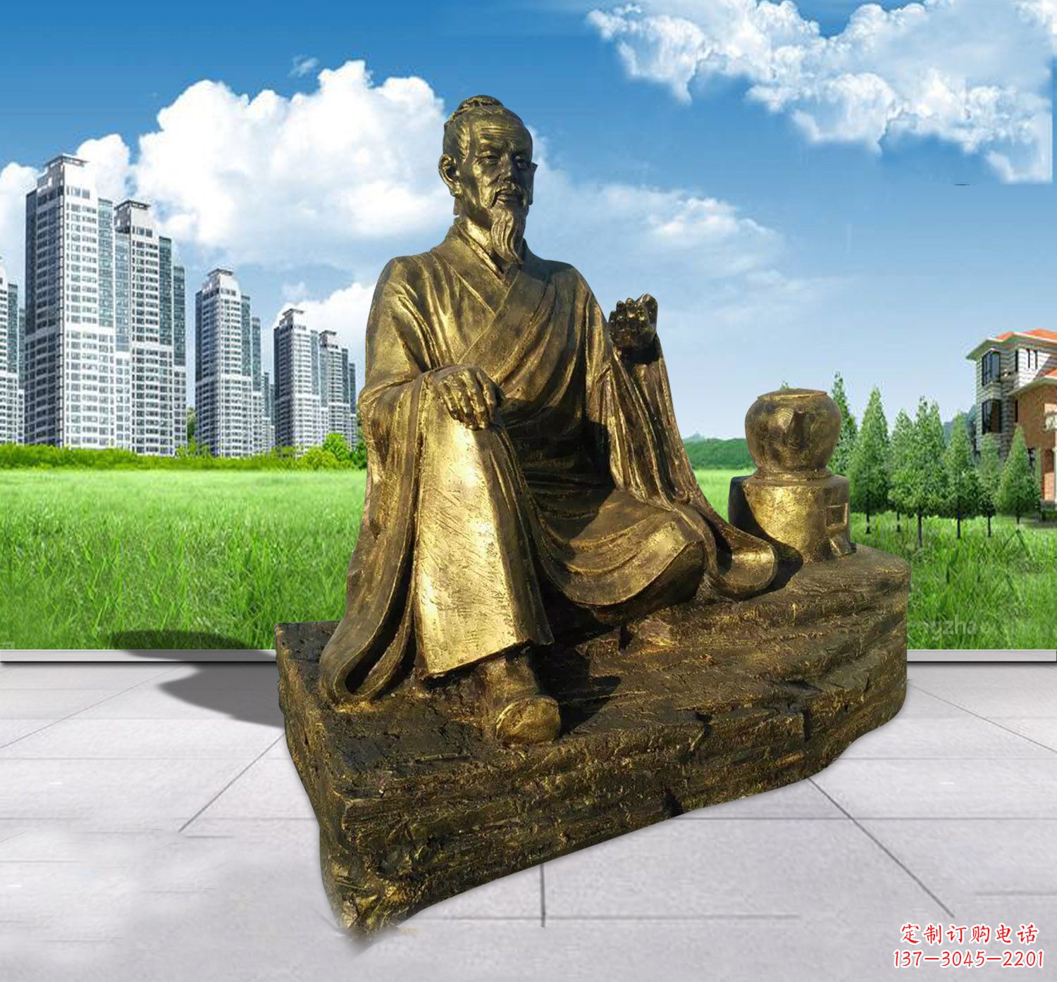匠心独运——中领雕塑张仲景铜雕 匠心独运——中领雕塑张仲景铜雕