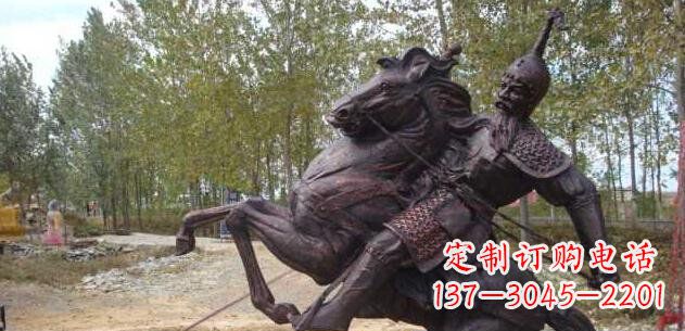 古代骑马人物公园景观铜雕 (2)