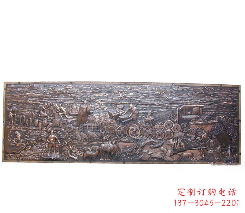 古代钱币壁画铜浮雕