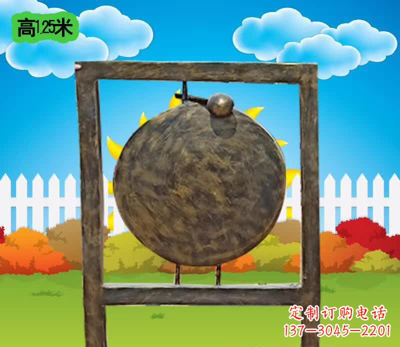 古代锣鼓乐器铜雕