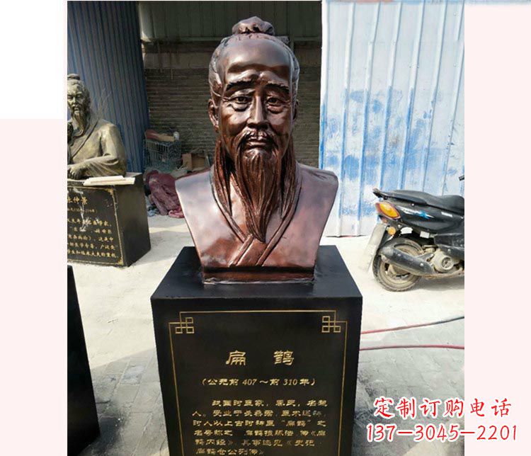 古代名医扁鹊胸像铜雕
